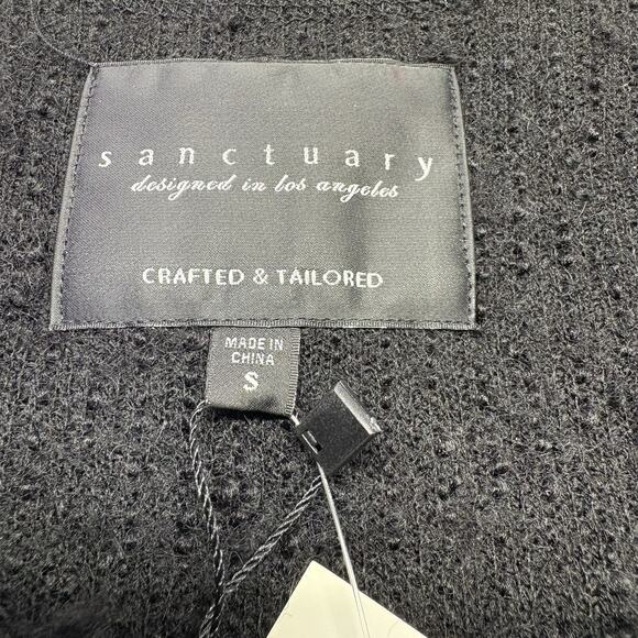 Revolve Sanctuary Boucle Knit Long Line Button Front Sweater Vest Black Size S - Picture 2 of 11